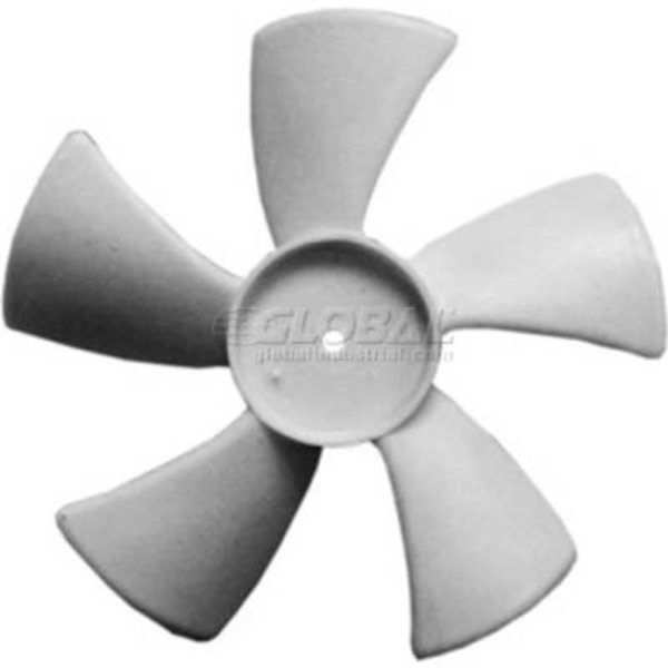 Small Plastic Push-On Fan Blade, 5in Dia., CCW, 3/16inBore, 3/4inBlade Depth, 5 Blade, Lau, Mfr#: 4P5CCWC